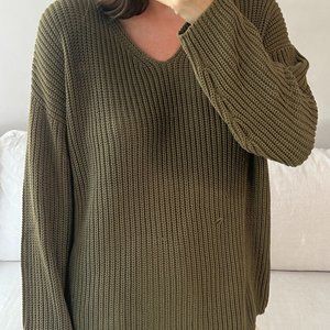 Jenni Kayne Olive Cotton Cabin Sweater